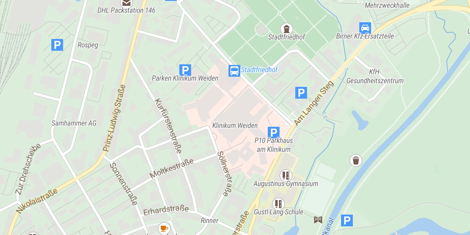 Kartenansicht Klinikum Weiden