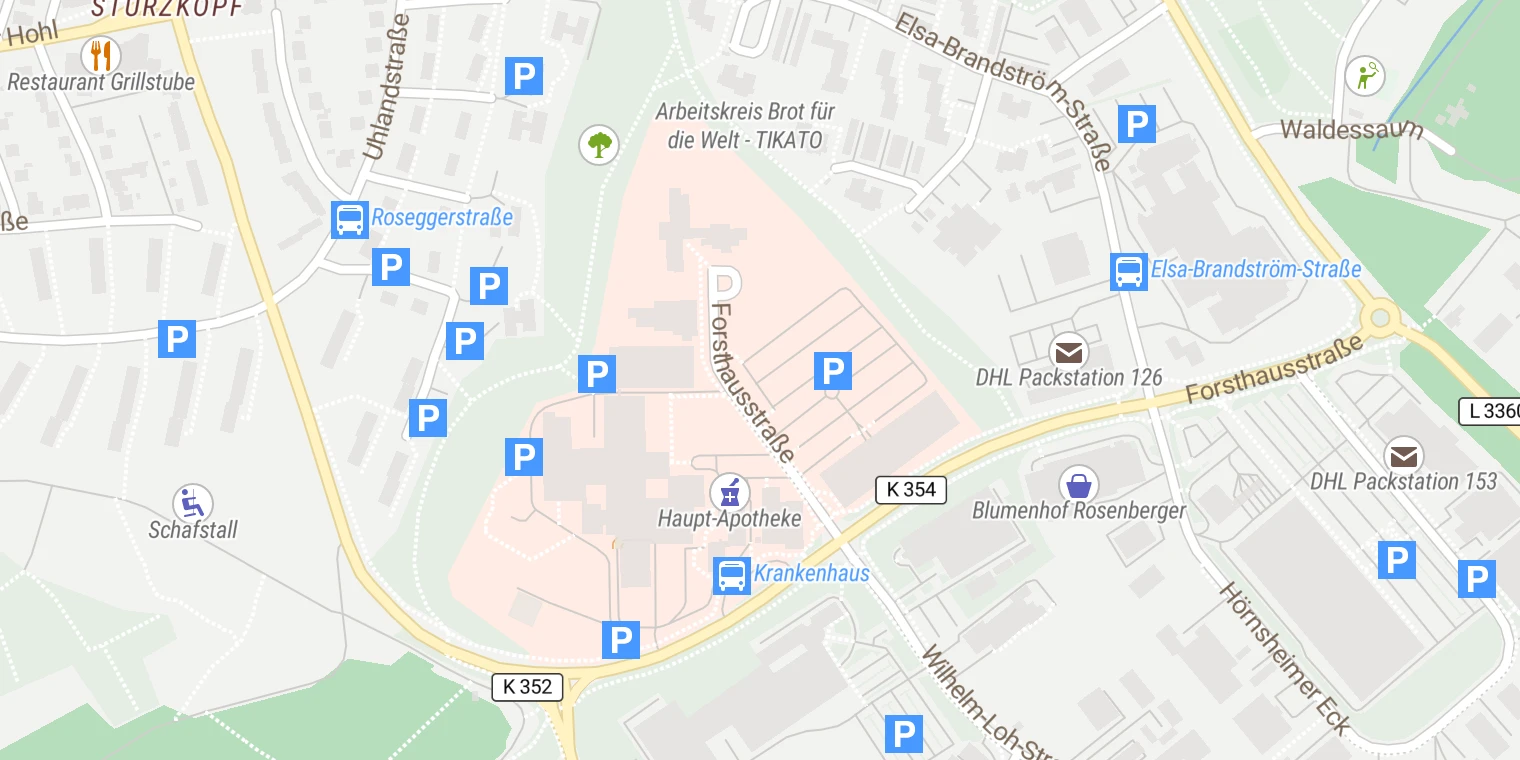 Kartenansicht Klinikum Wetzlar