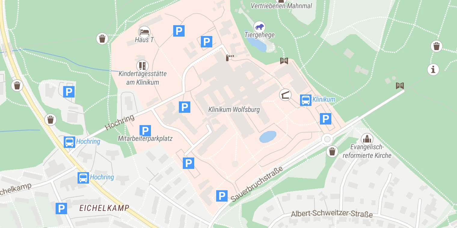 Kartenansicht Klinikum Wolfsburg