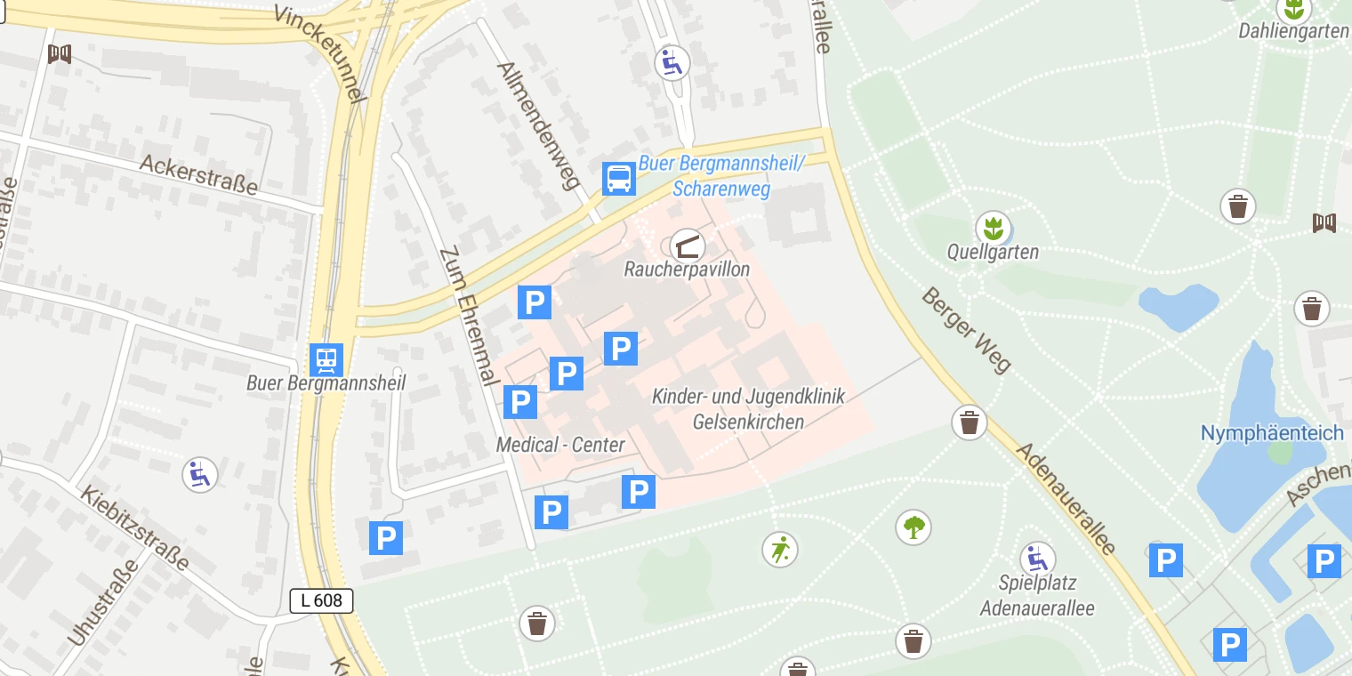 Kartenansicht Knappschaft Kliniken Gelsenkirchen-Buer