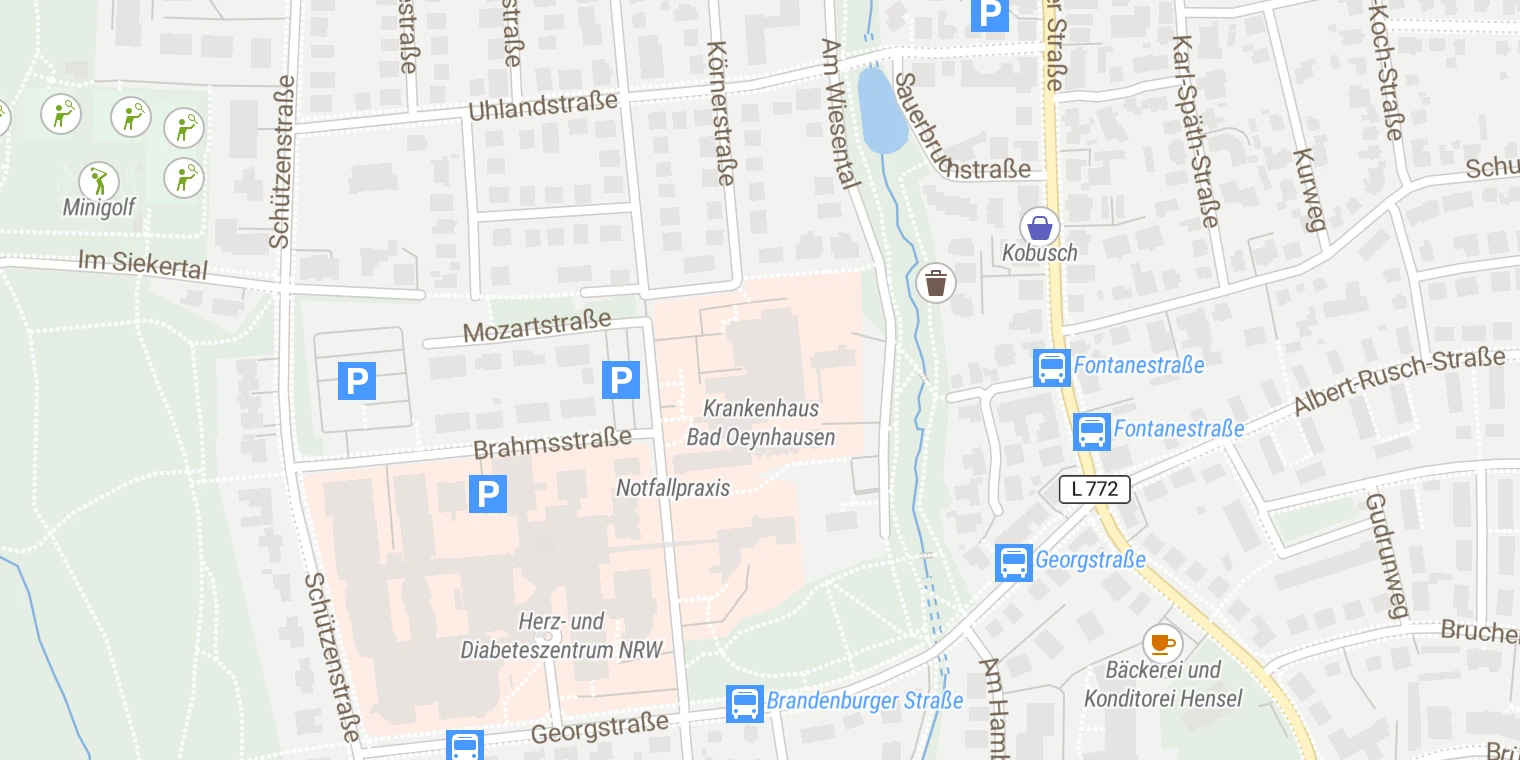 Kartenansicht Krankenhaus Bad Oeynhausen