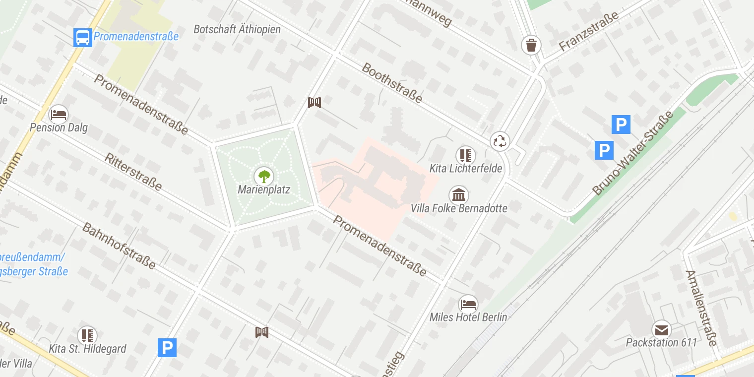 Kartenansicht Krankenhaus Bethel Berlin