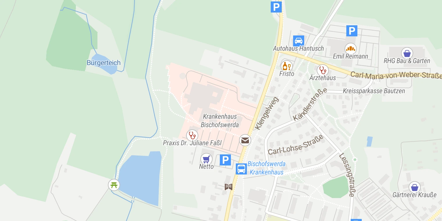 Kartenansicht Krankenhaus Bischofswerda