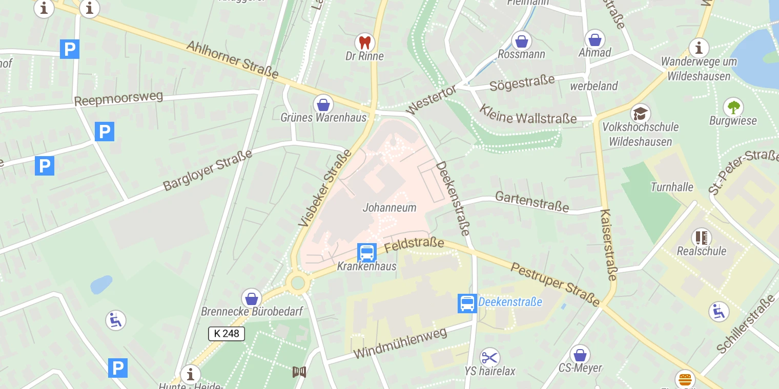 Kartenansicht Krankenhaus Johanneum