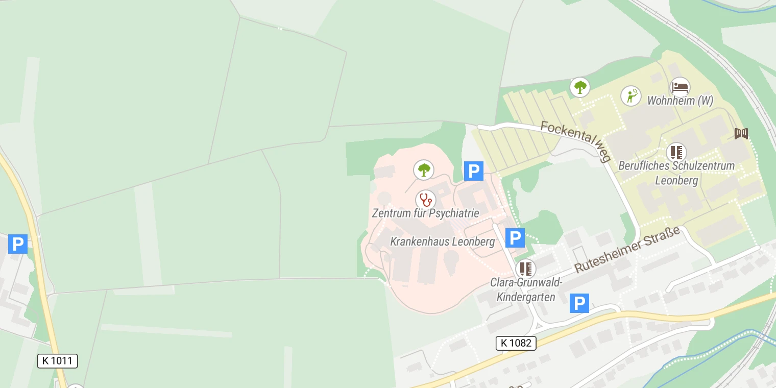 Kartenansicht Krankenhaus Leonberg