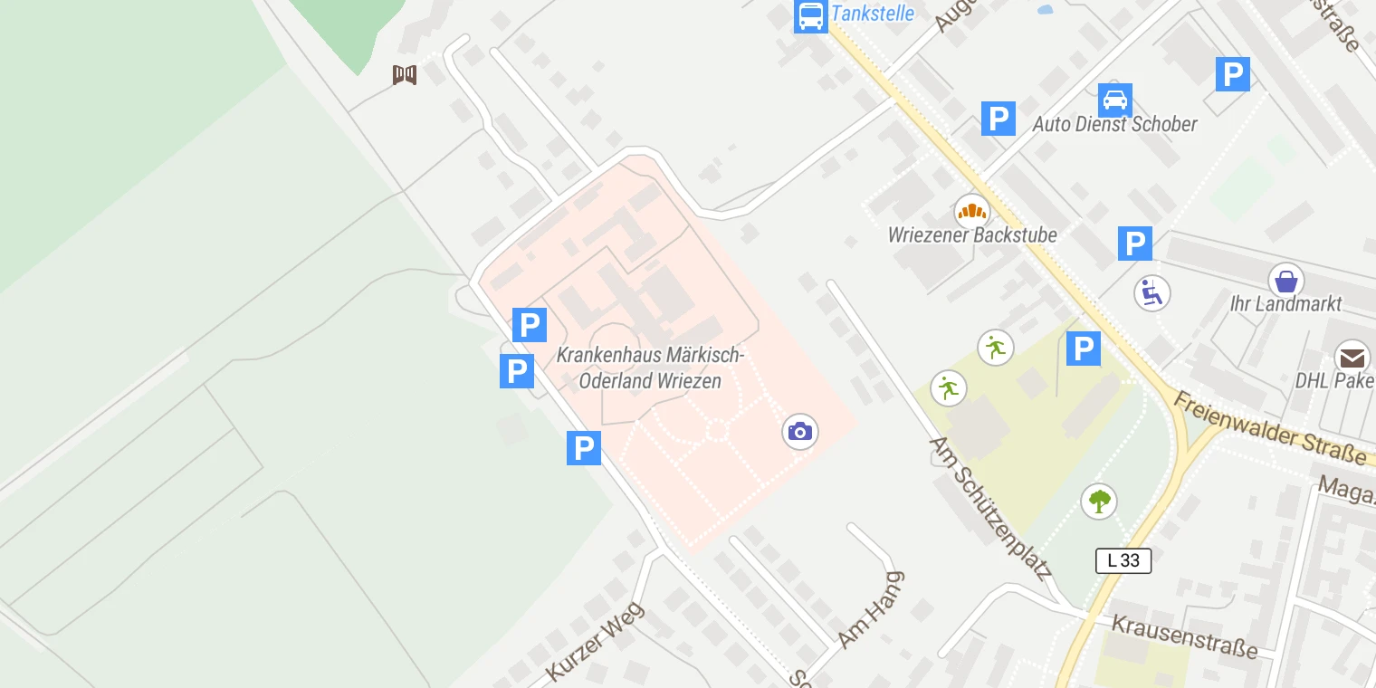 Kartenansicht Krankenhaus Märkisch-Oderland Wriezen