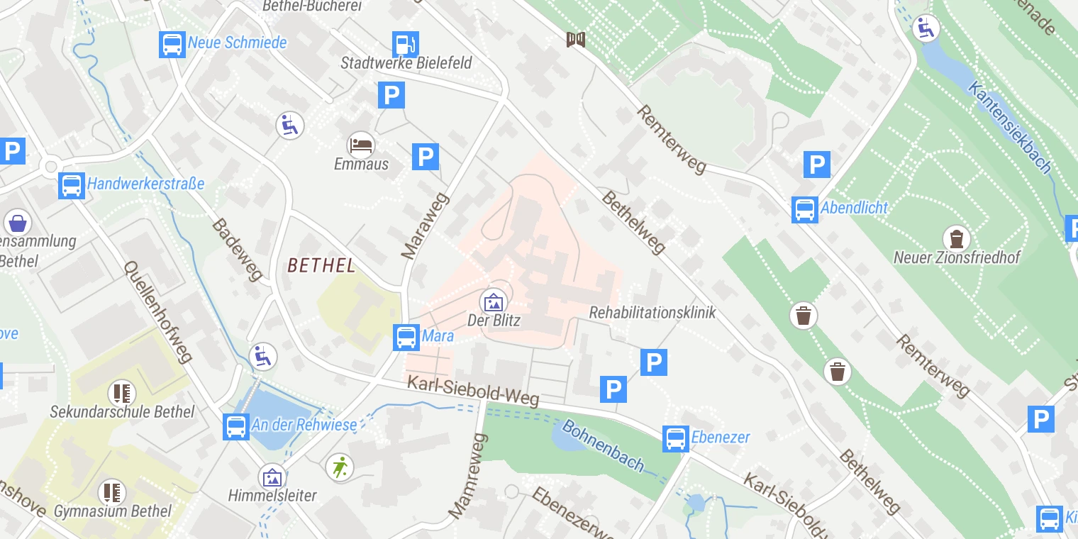 Kartenansicht Krankenhaus Mara (Bielefeld)