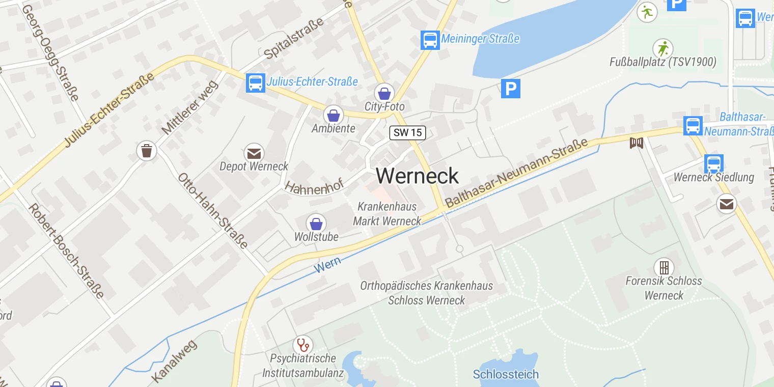 Kartenansicht Krankenhaus Markt Werneck