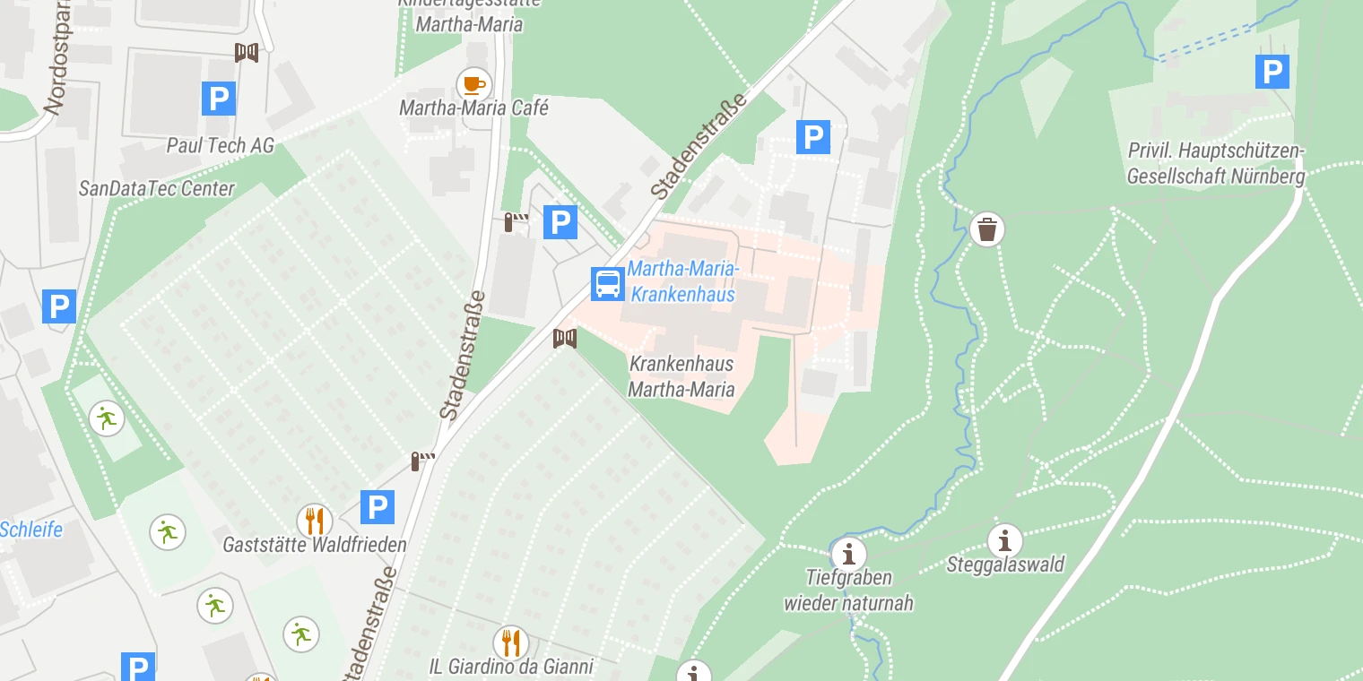Kartenansicht Krankenhaus Martha-Maria Nürnberg