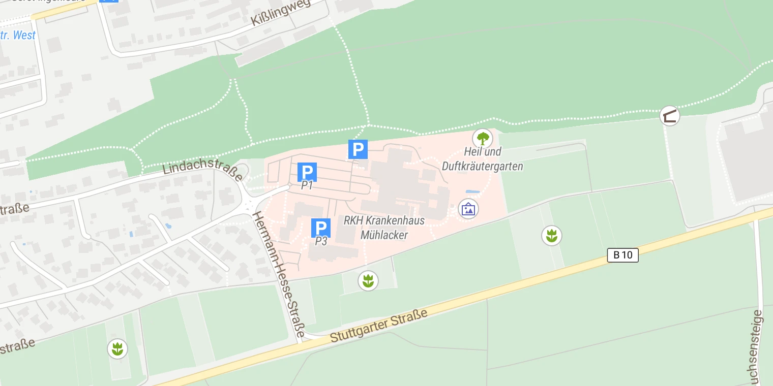 Kartenansicht Krankenhaus Mühlacker