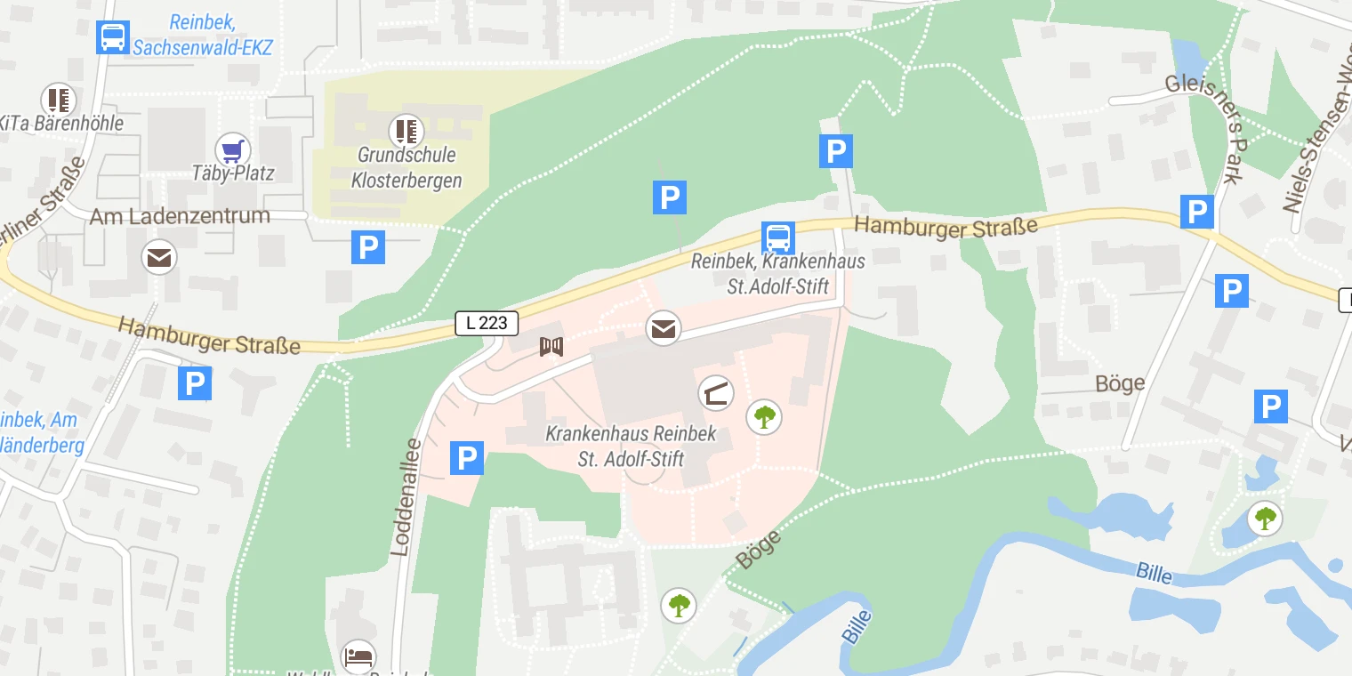 Kartenansicht Krankenhaus Reinbek St. Adolf-Stift