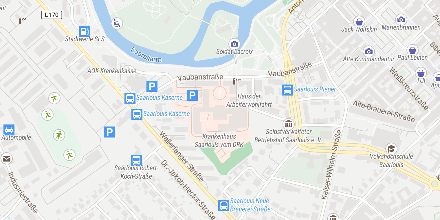 Kartenansicht Krankenhaus Saarlouis