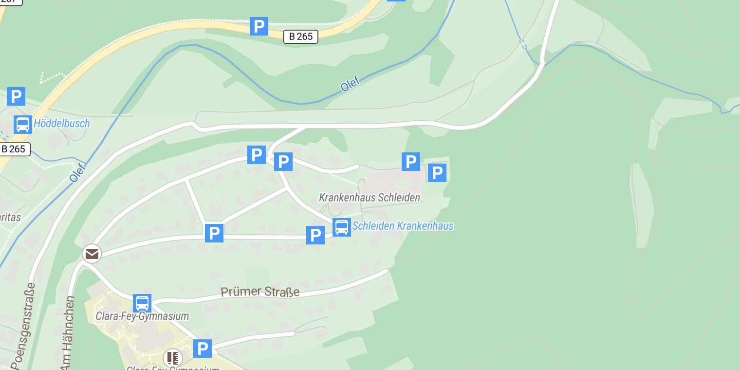 Kartenansicht Krankenhaus Schleiden