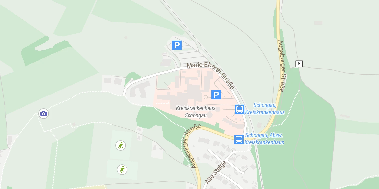 Kartenansicht Krankenhaus Schongau