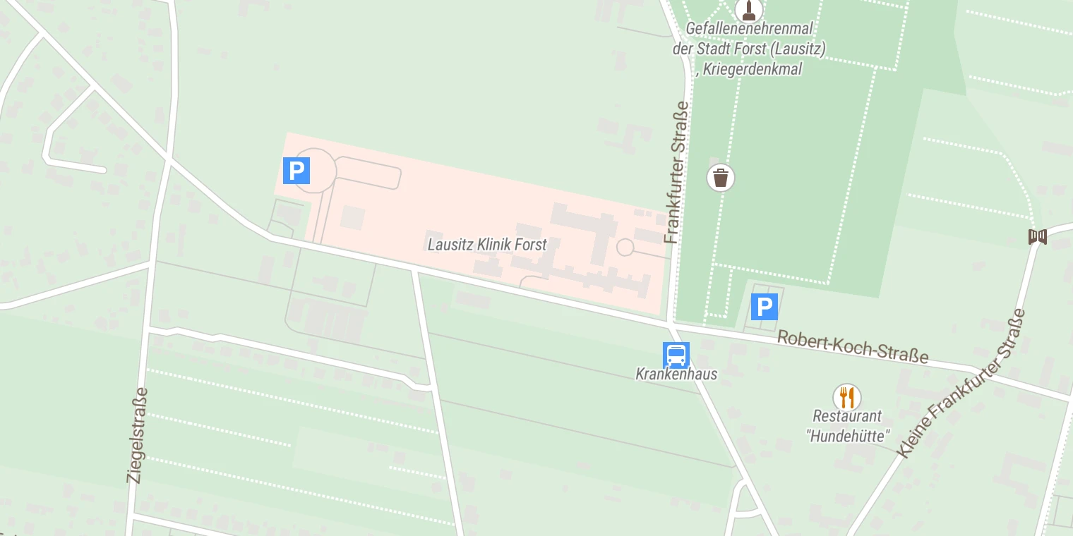 Kartenansicht Krankenhaus Spremberg Tagesklinik Forst