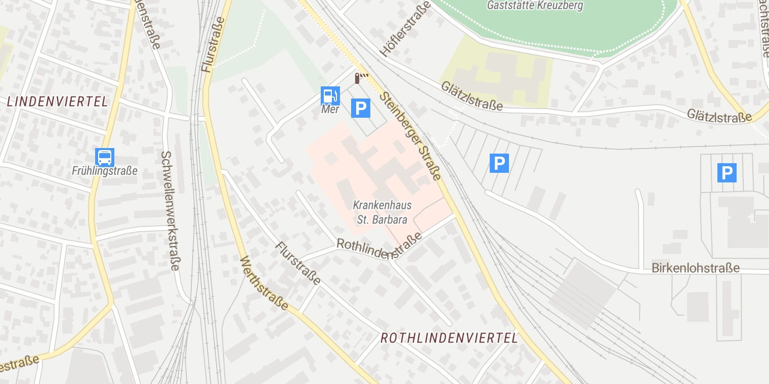 Kartenansicht Krankenhaus St. Barbara Schwandorf
