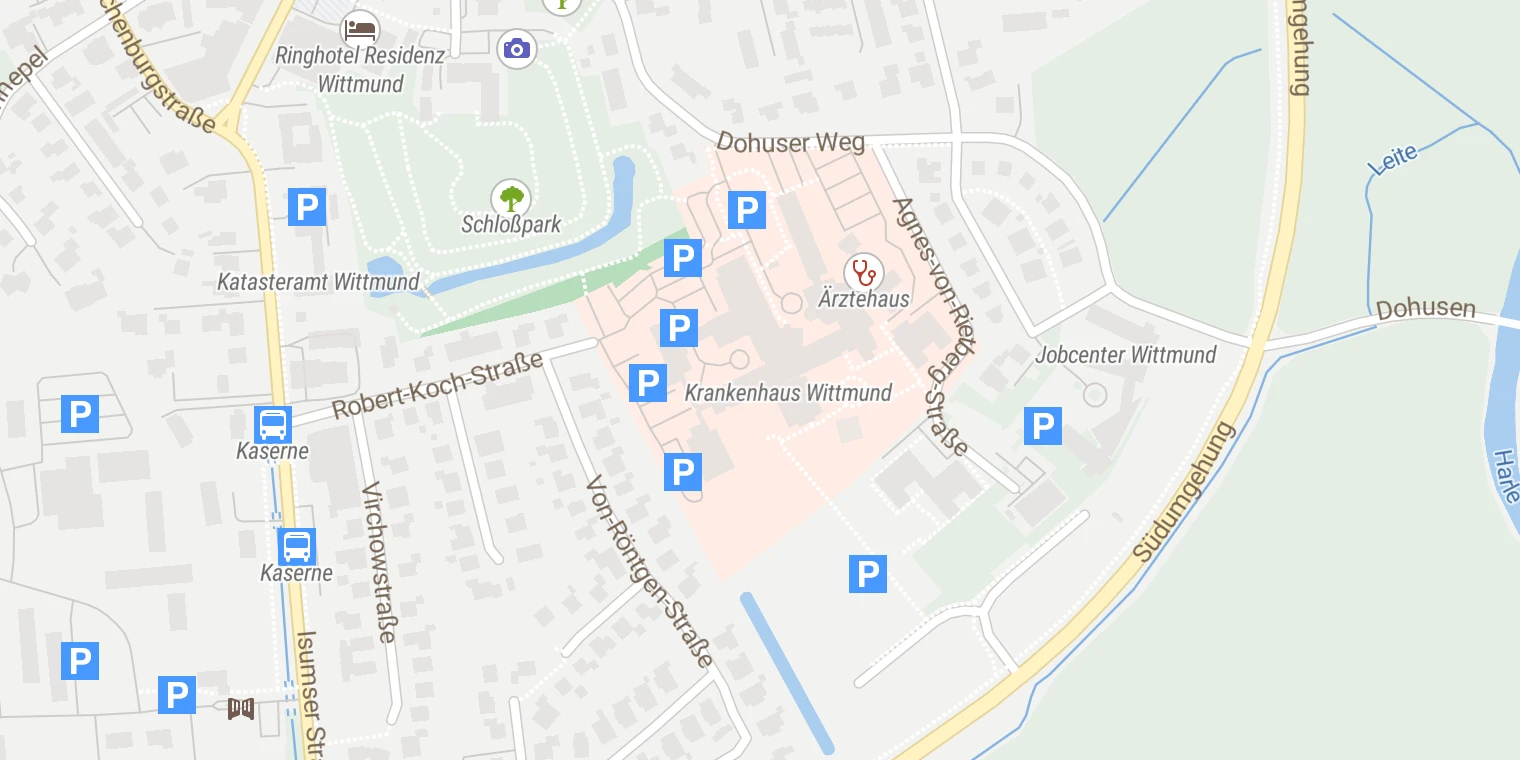 Kartenansicht Krankenhaus Wittmund
