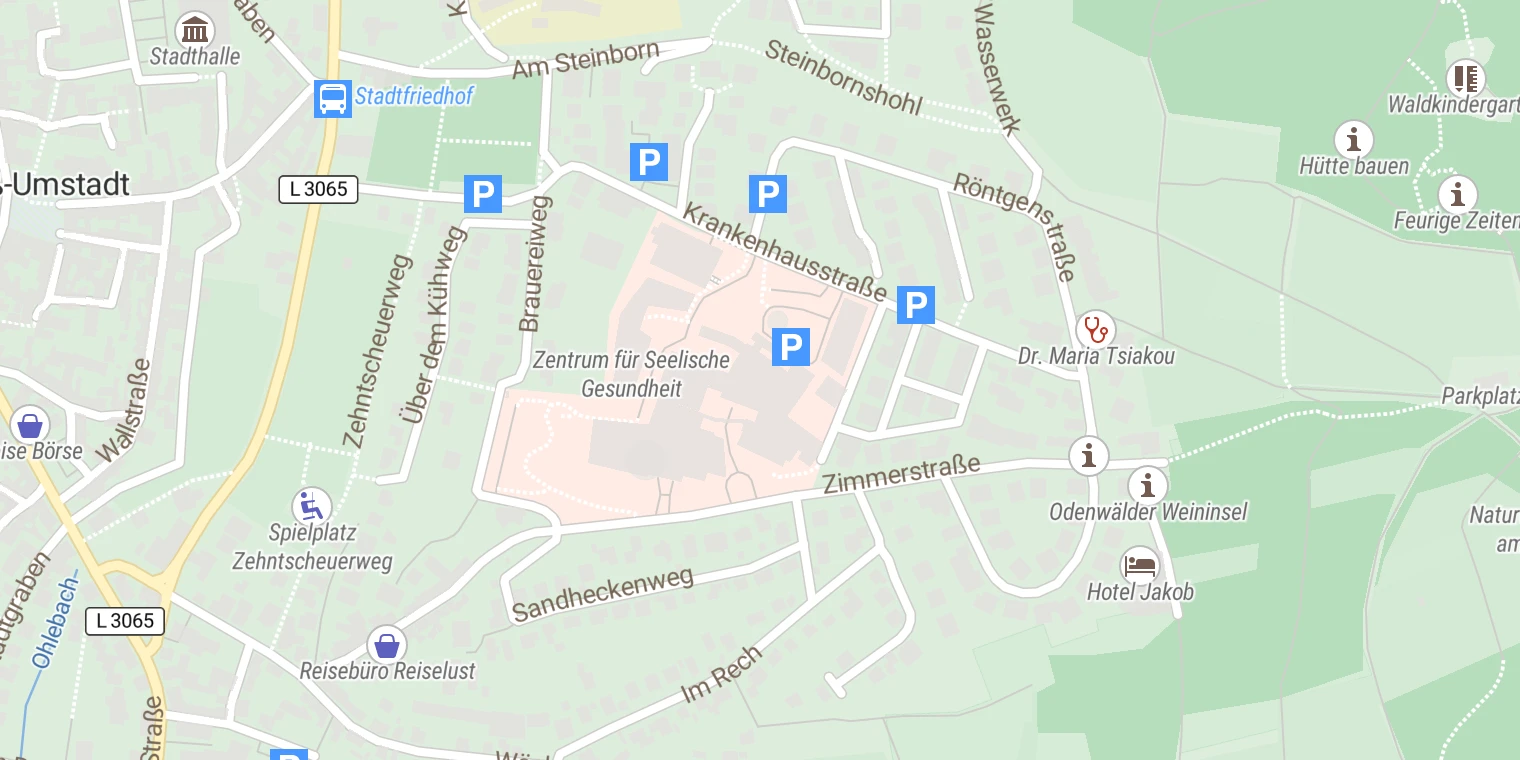Kartenansicht Kreisklinik Groß-Umstadt