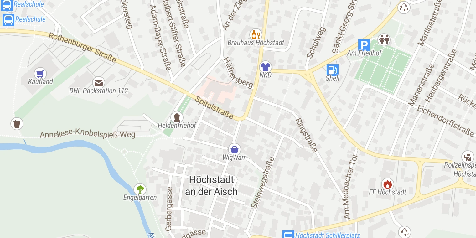 Kartenansicht Kreiskrankenhaus Höchstadt