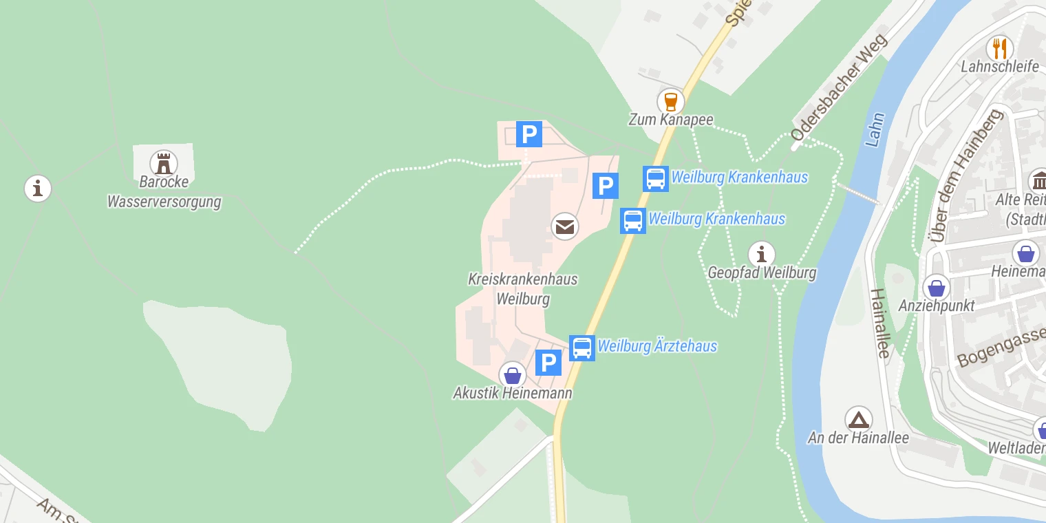 Kartenansicht Kreiskrankenhaus Weilburg