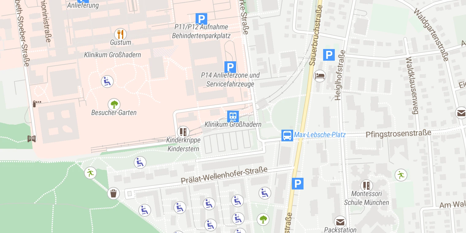 Kartenansicht LMU Klinikum (Campus Großhadern)