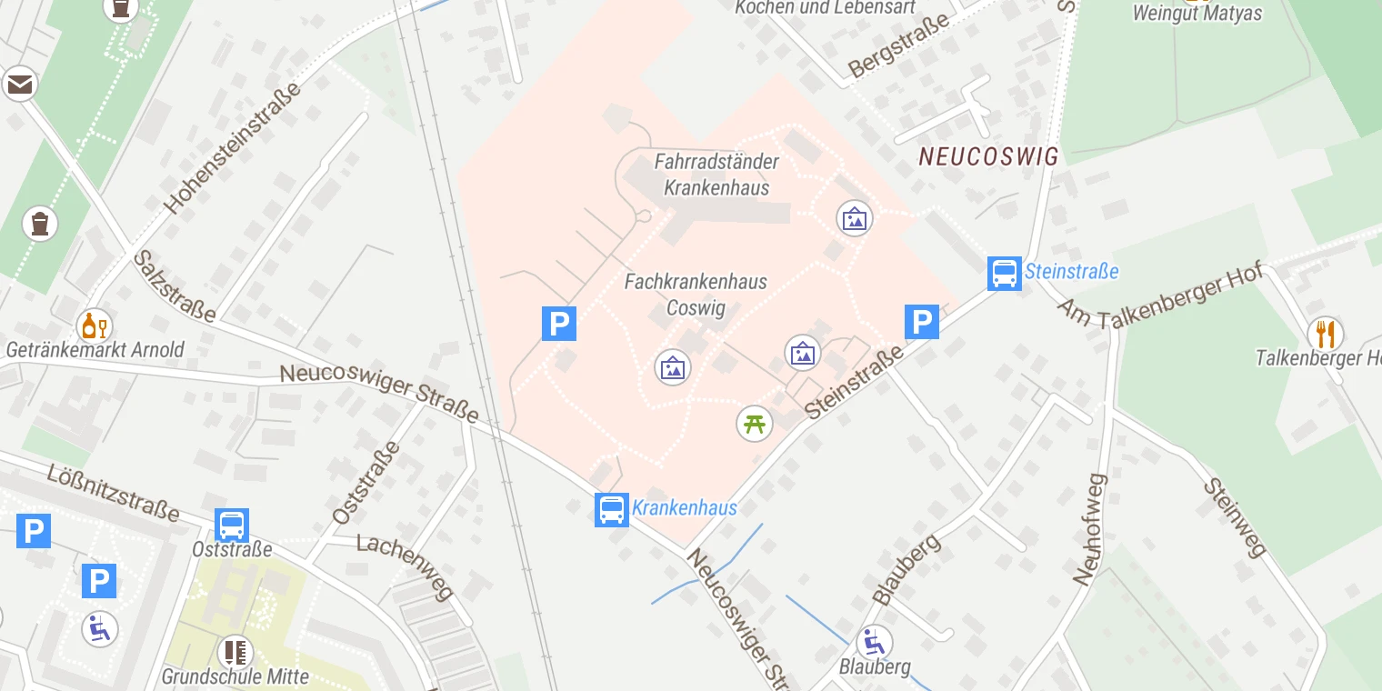 Kartenansicht Lungenzentrum Coswig