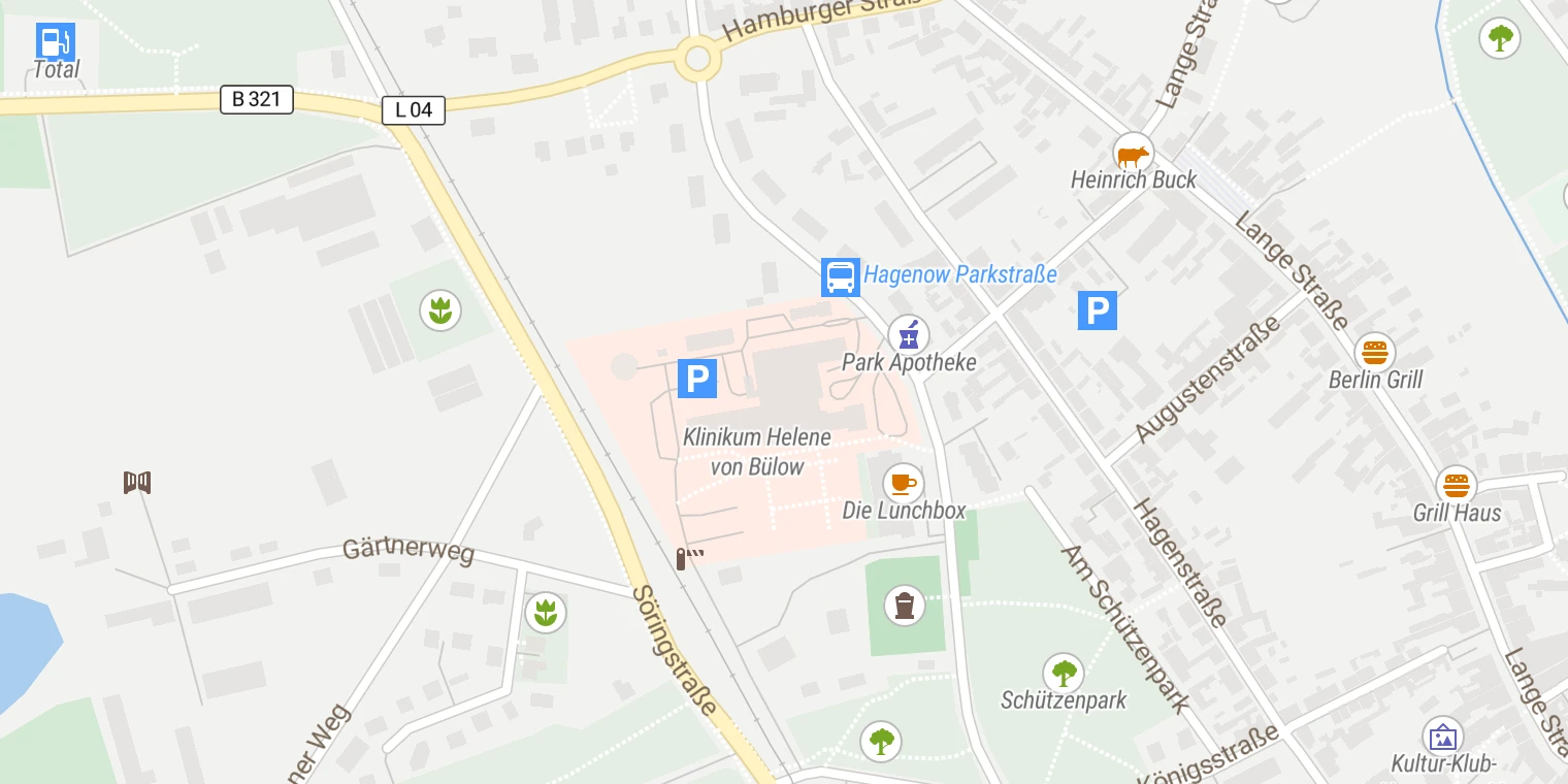 Kartenansicht LUP-Klinikum Helene von Bülow