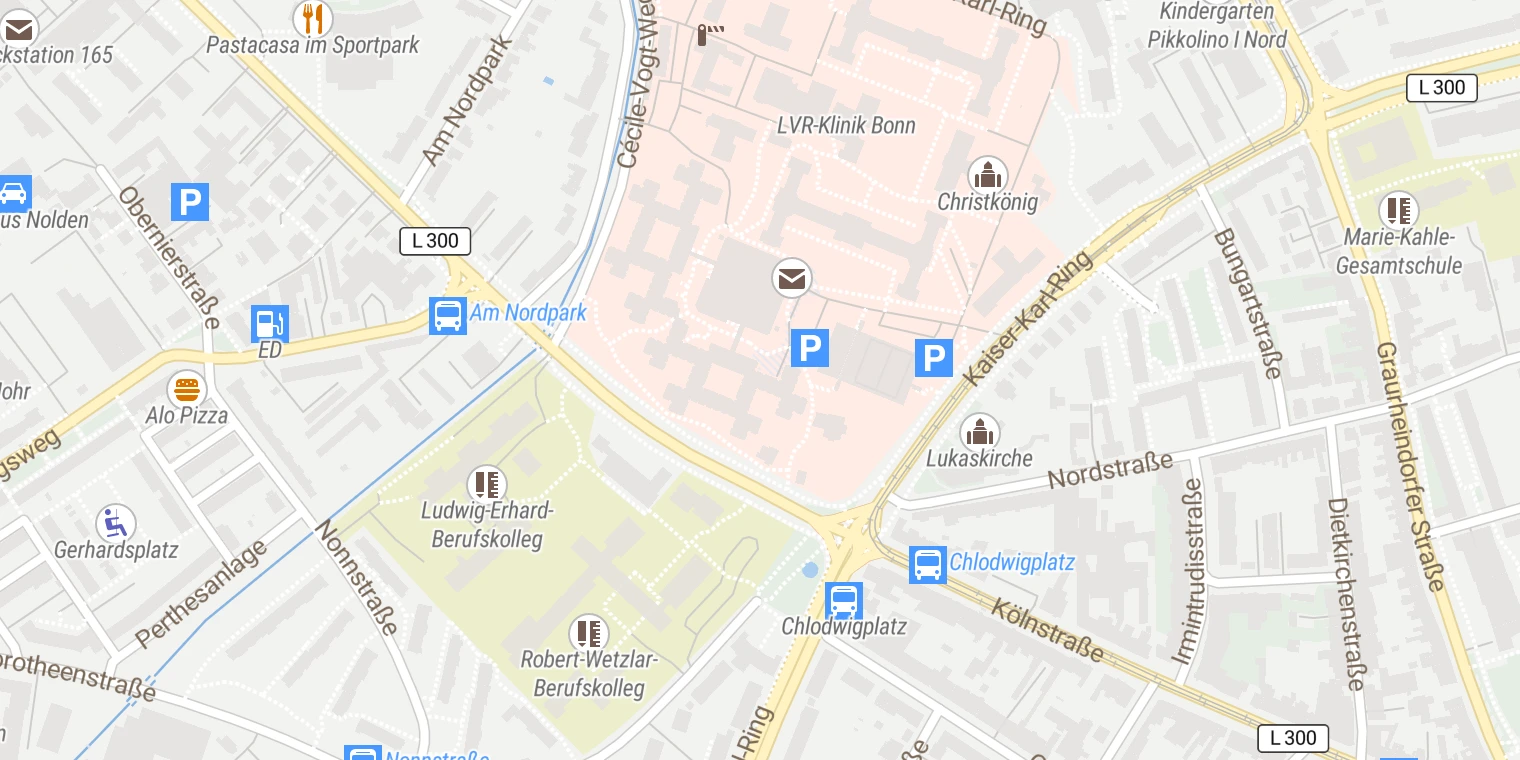 Kartenansicht LVR-Klinik Bonn