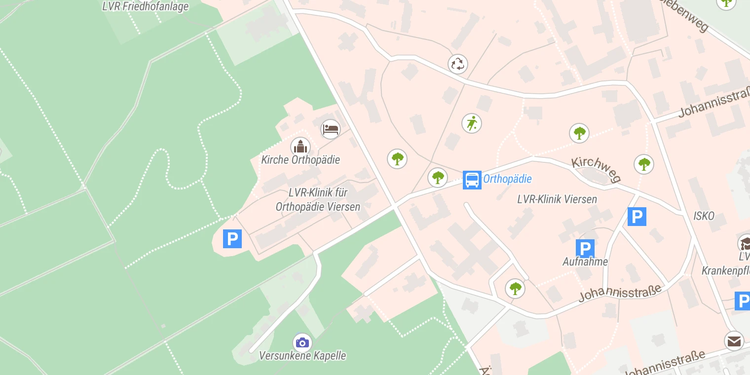 Kartenansicht LVR-Klinik für Orthopädie Viersen
