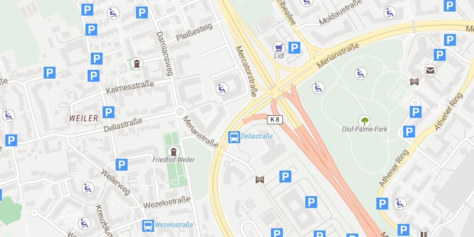 Kartenansicht LVR-Klinik Köln Chorweiler