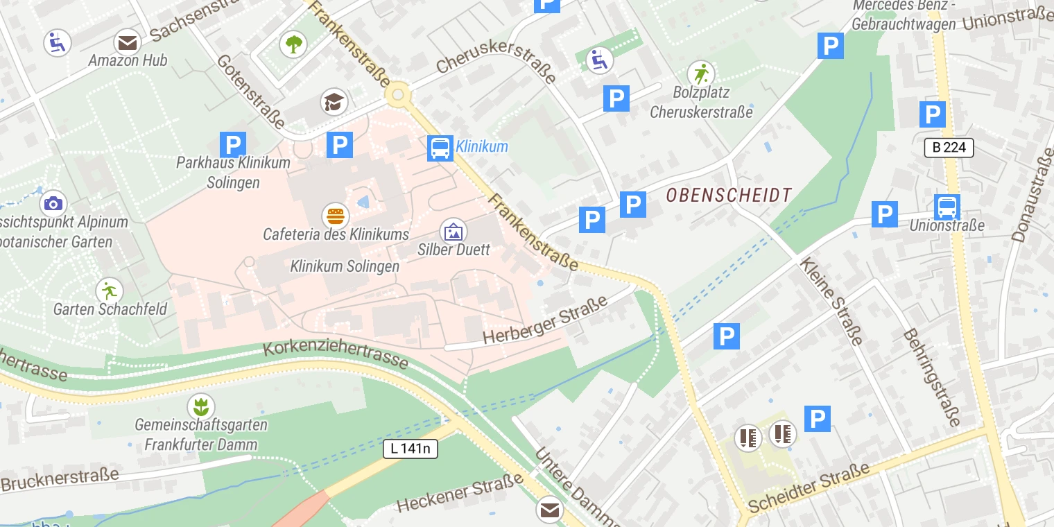 Kartenansicht LVR-Klinik Langenfeld Behandlungszentrum Solingen