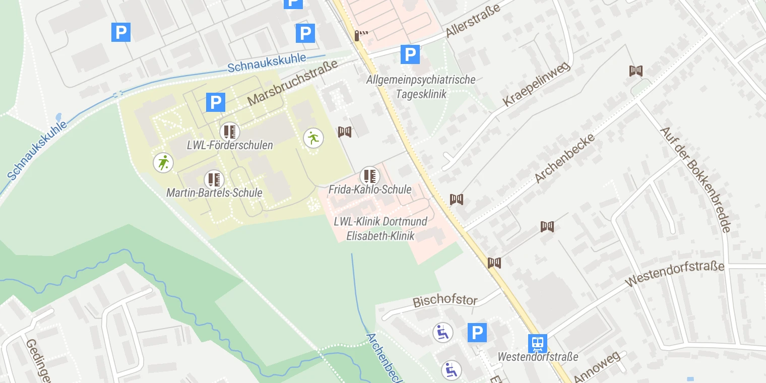 Kartenansicht LWL-Klinik Dortmund Elisabeth-Klinik