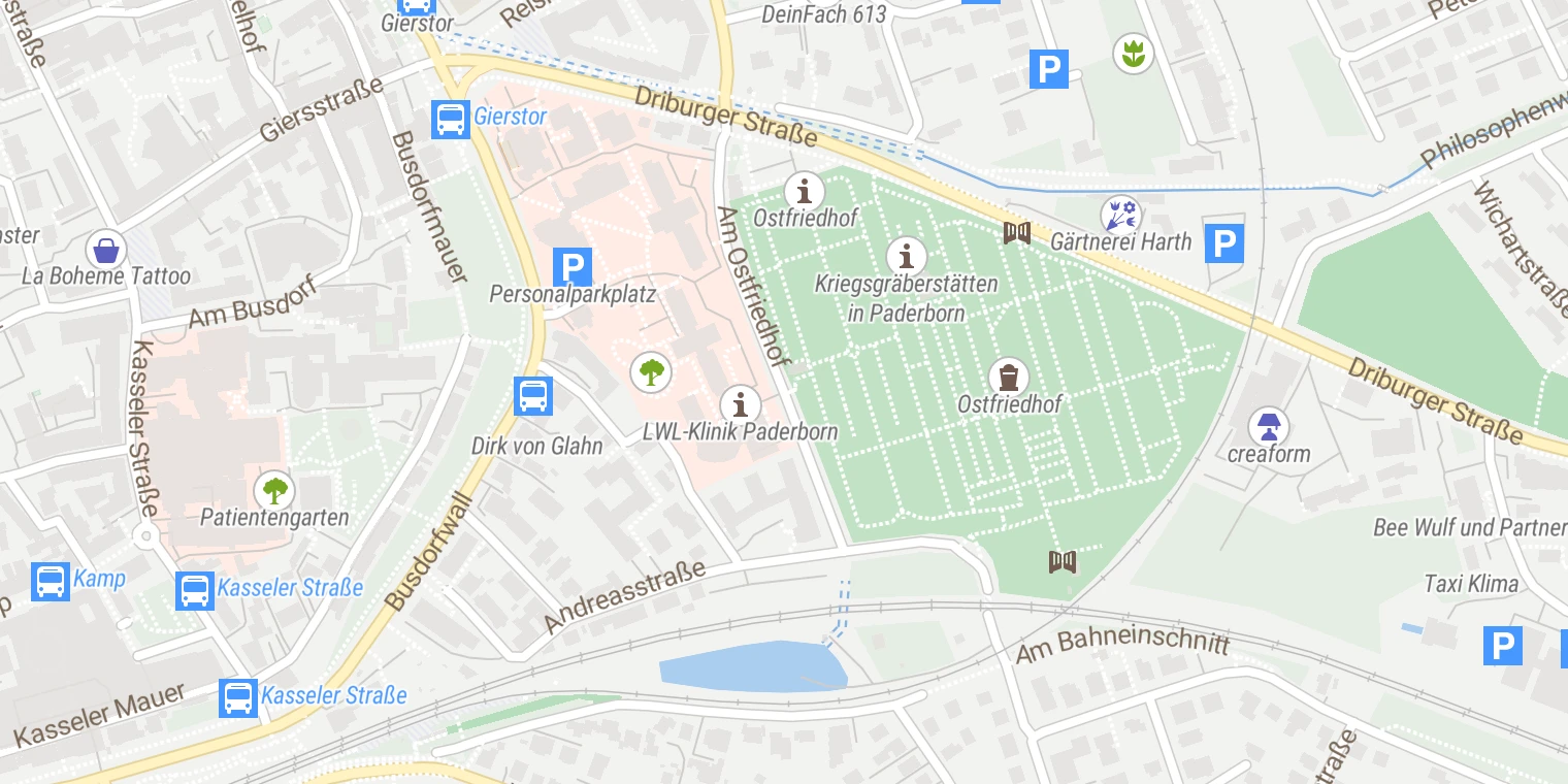 Kartenansicht LWL-Klinik Marsberg Paderborn Kinder- und Jugendpsychiatrie