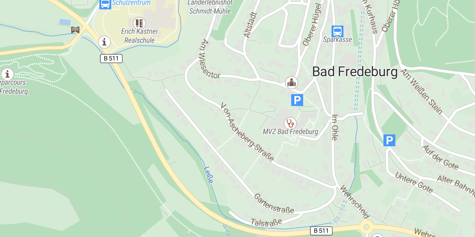 Kartenansicht LWL-Tagesklinik Schmallenberg-Bad Fredeburg