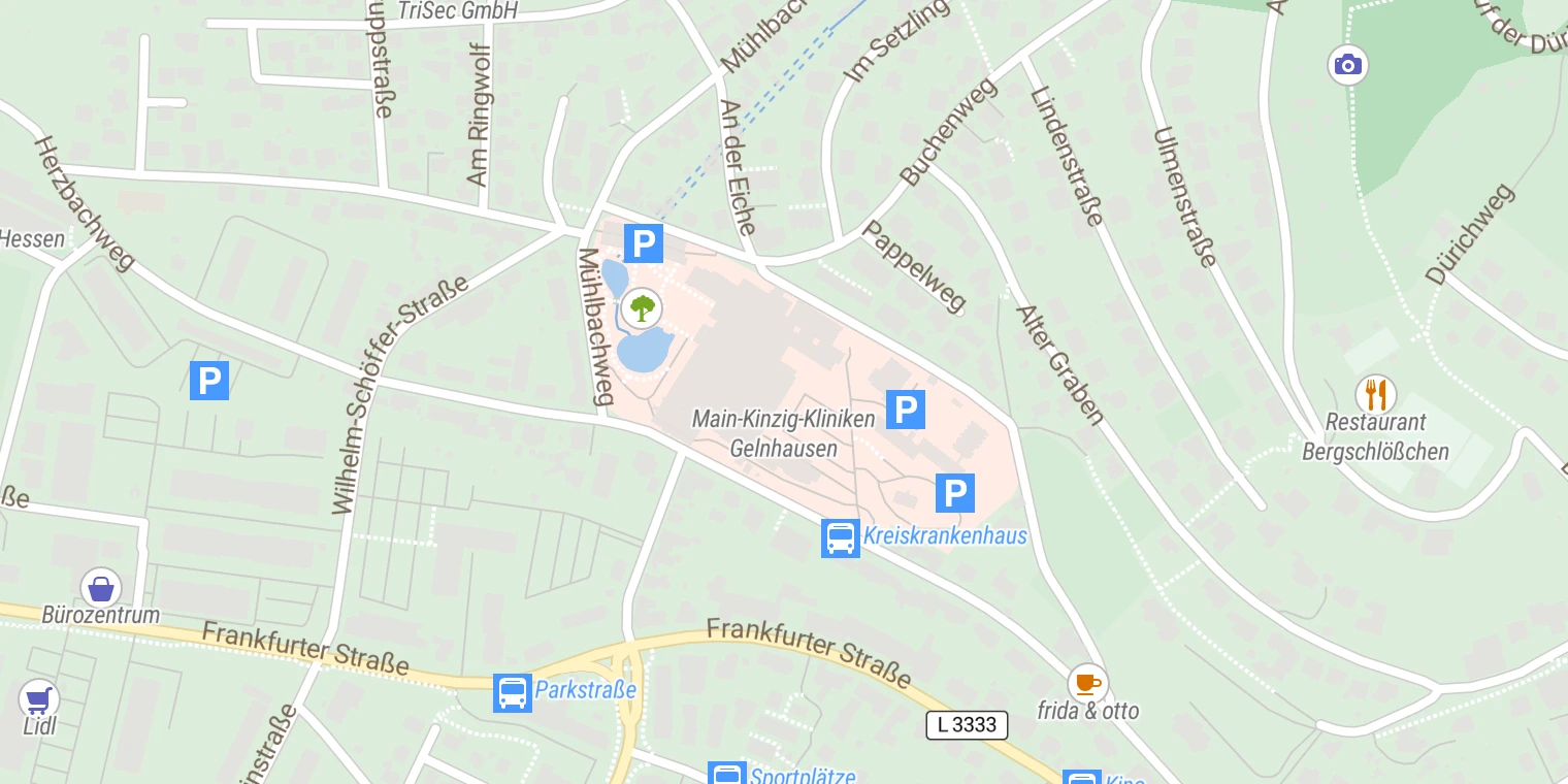 Kartenansicht Main-Kinzig-Kliniken Gelnhausen