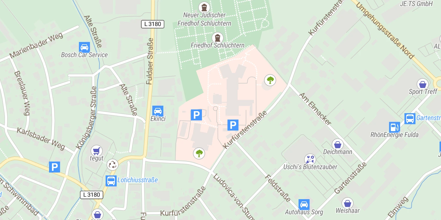 Kartenansicht Main-Kinzig-Kliniken Schlüchtern