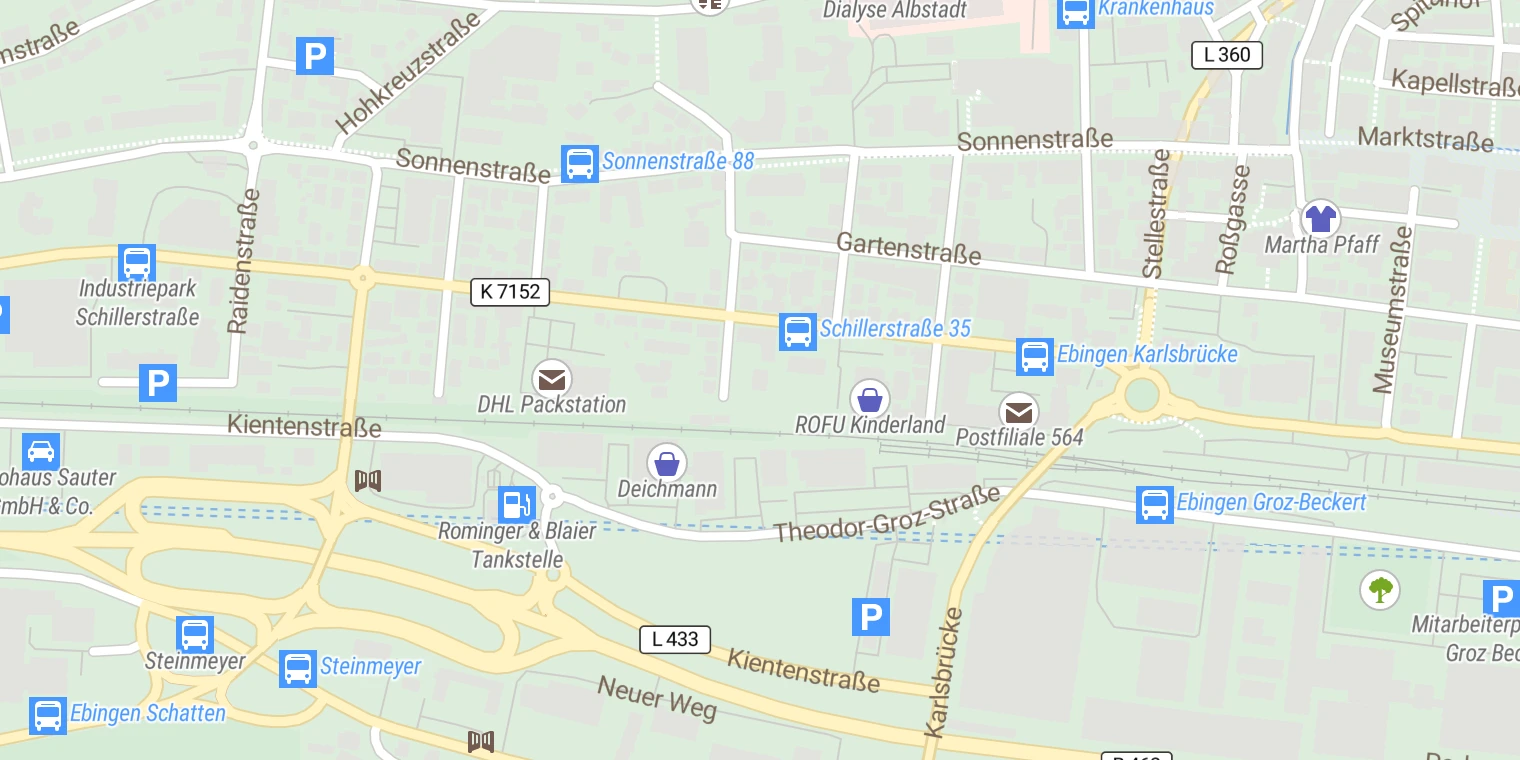 Kartenansicht Mariaberg - Fachkrankenhaus Kinder- und Jugendpsychiatrie Tagesklinik Albstadt