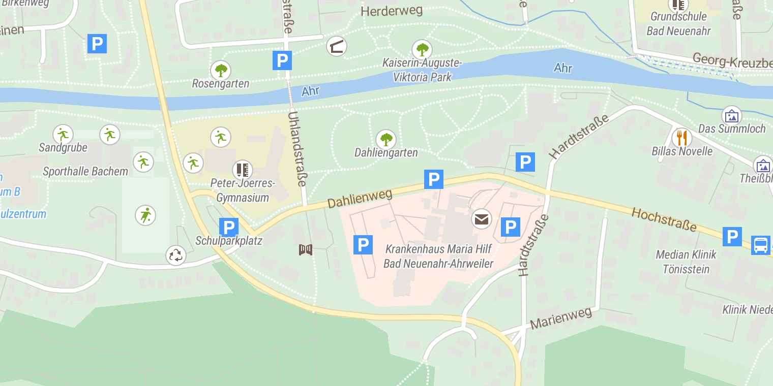 Kartenansicht Krankenhaus Maria Hilf