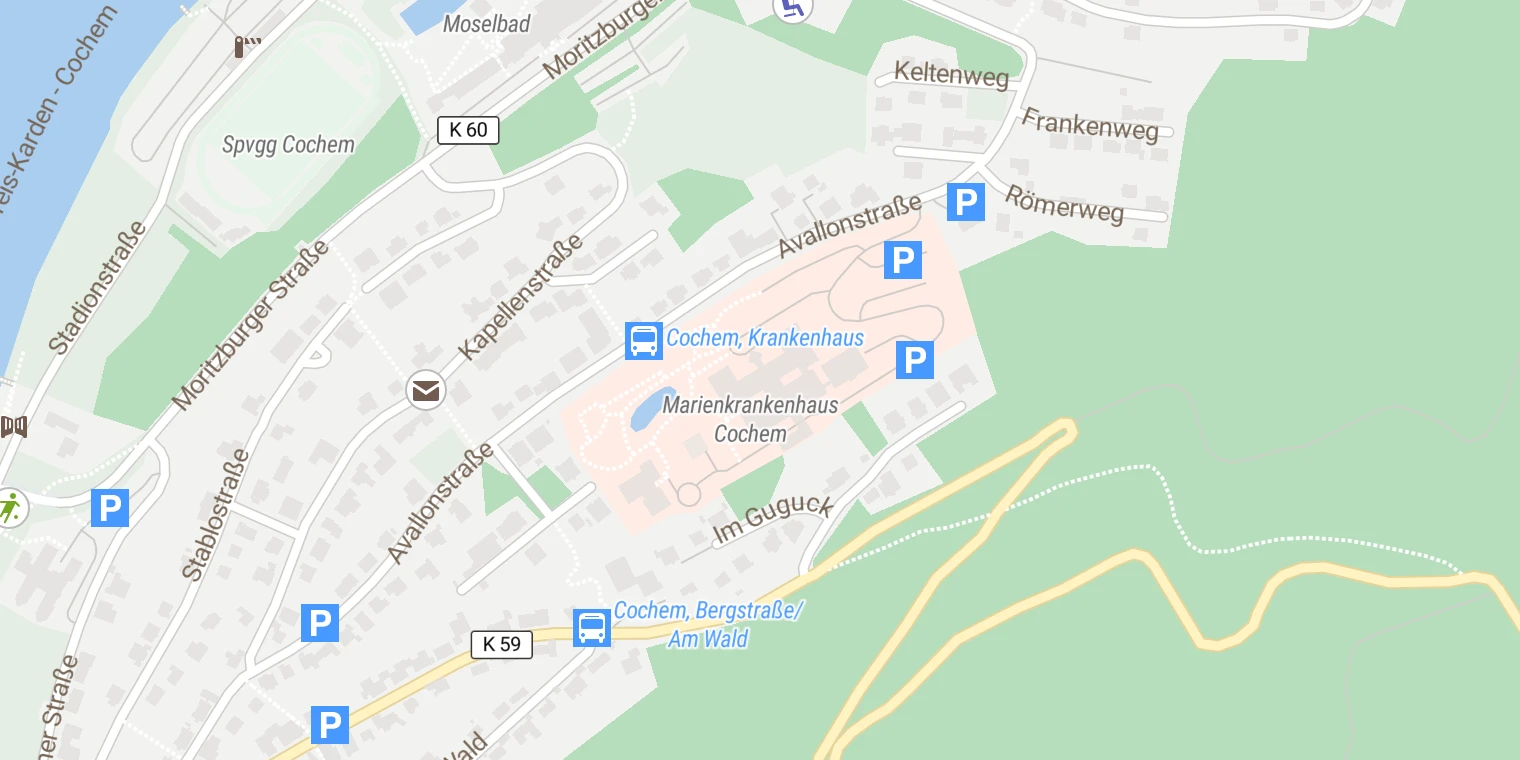 Kartenansicht Marienkrankenhaus Cochem