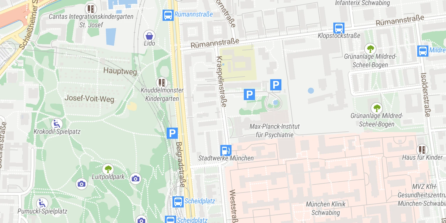 Kartenansicht Max-Planck-Institut für Psychiatrie