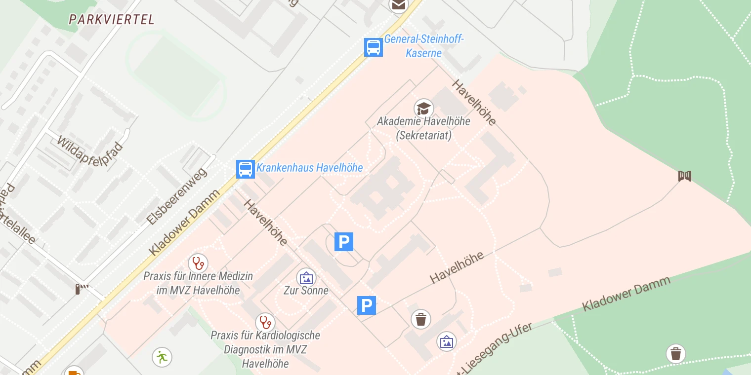 Kartenansicht Median Klinik Berlin Kladow - Fachkrankenhaus für Neurologische Frührehabilitation