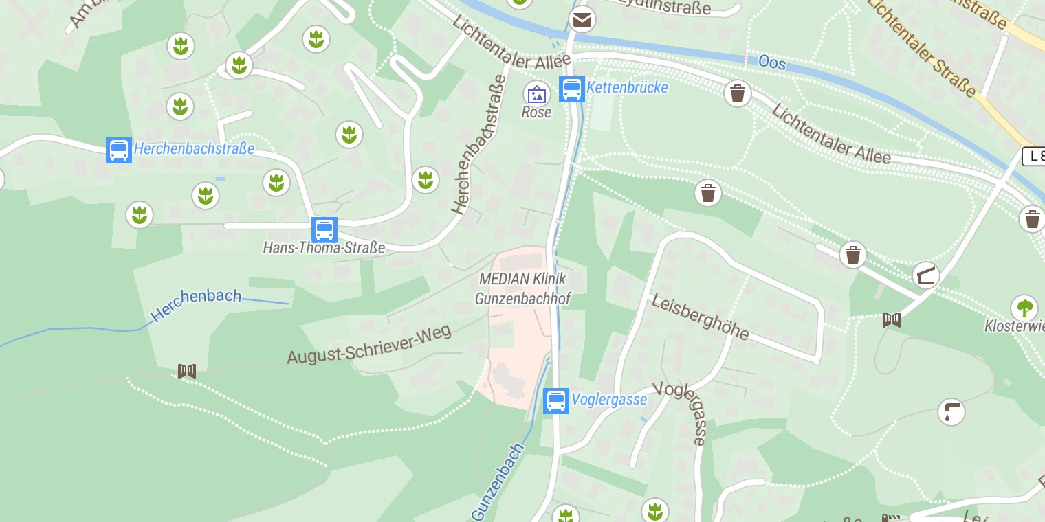 Kartenansicht Median Klinik Gunzenbachhof Baden-Baden