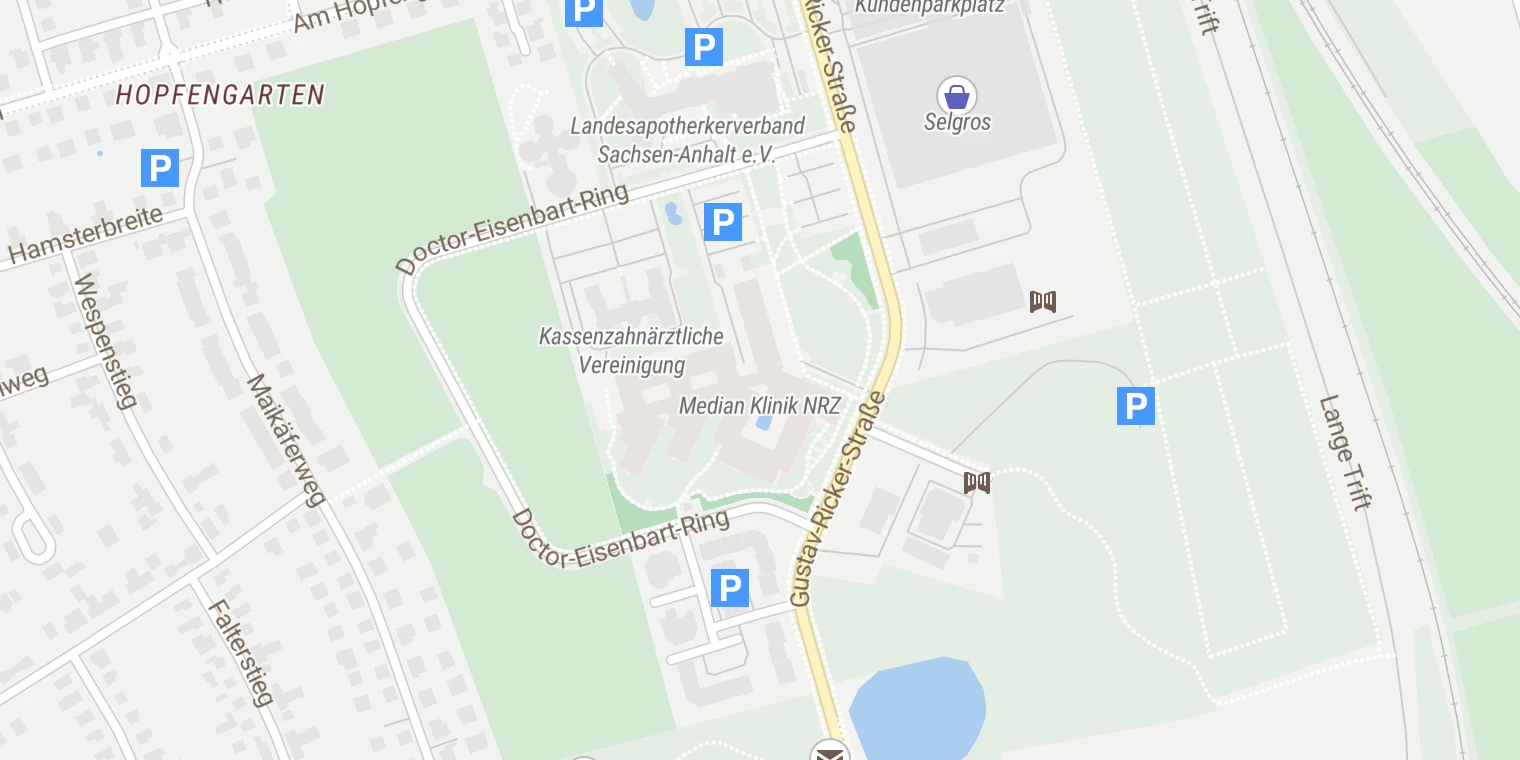 Kartenansicht Median Klinik NRZ Magdeburg