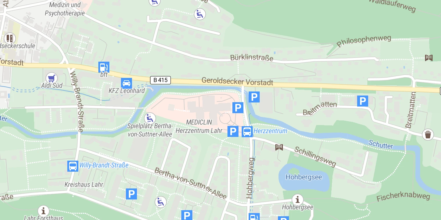 Kartenansicht MediClin Herzzentrum Lahr/Baden