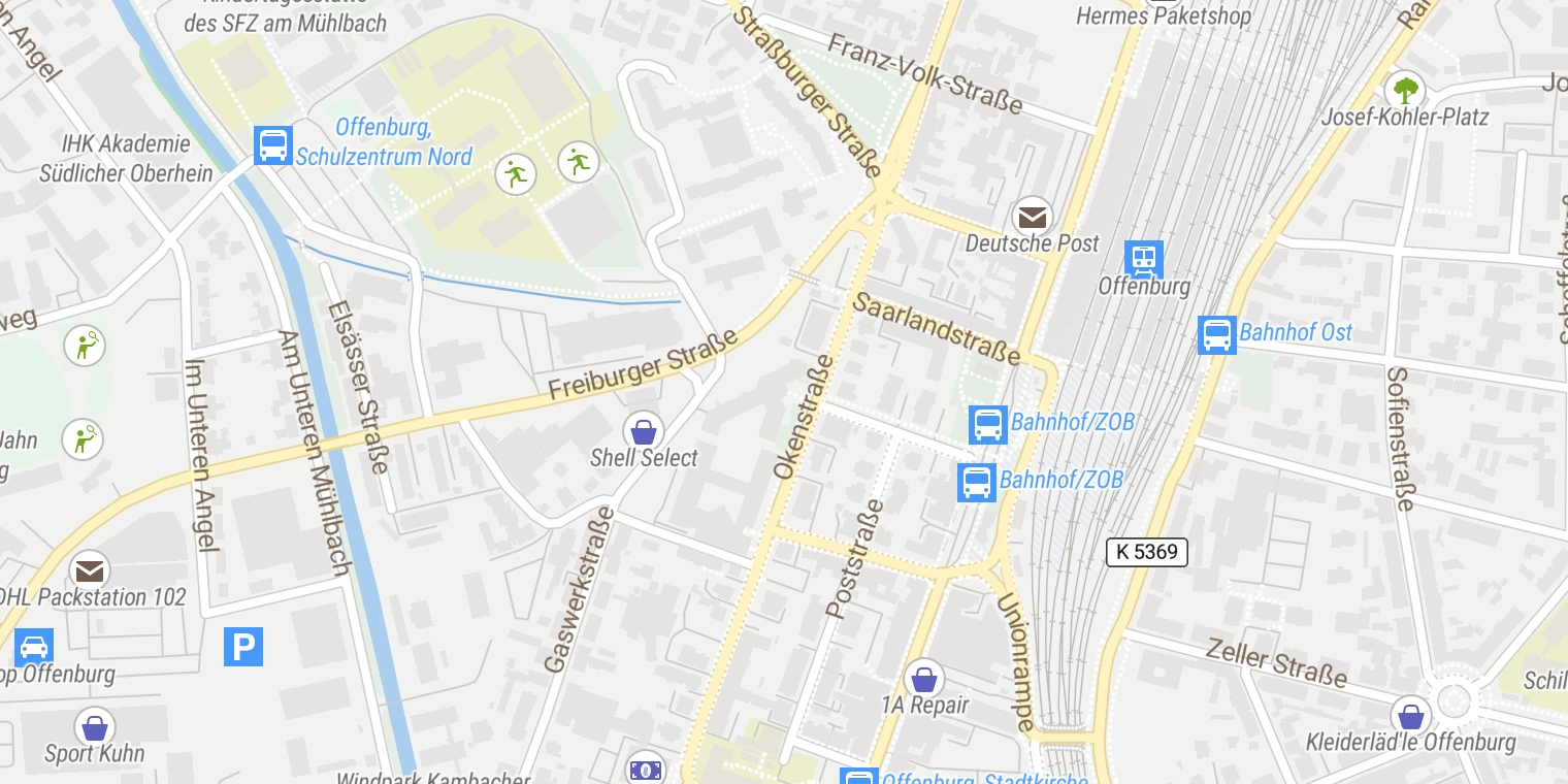 Kartenansicht MediClin Klinik an der Lindenhöhe, Standort Okenstraße