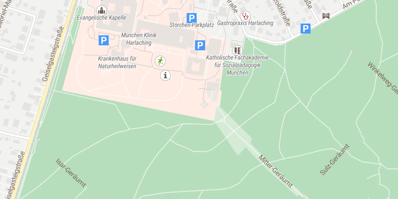 Kartenansicht München Klinik Harlaching