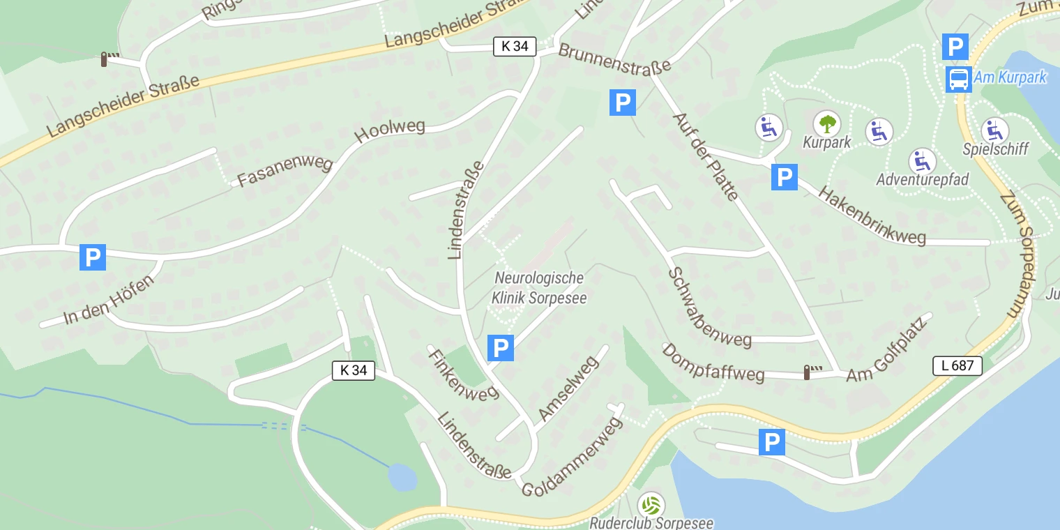 Kartenansicht Neurologische Klinik Sorpesee