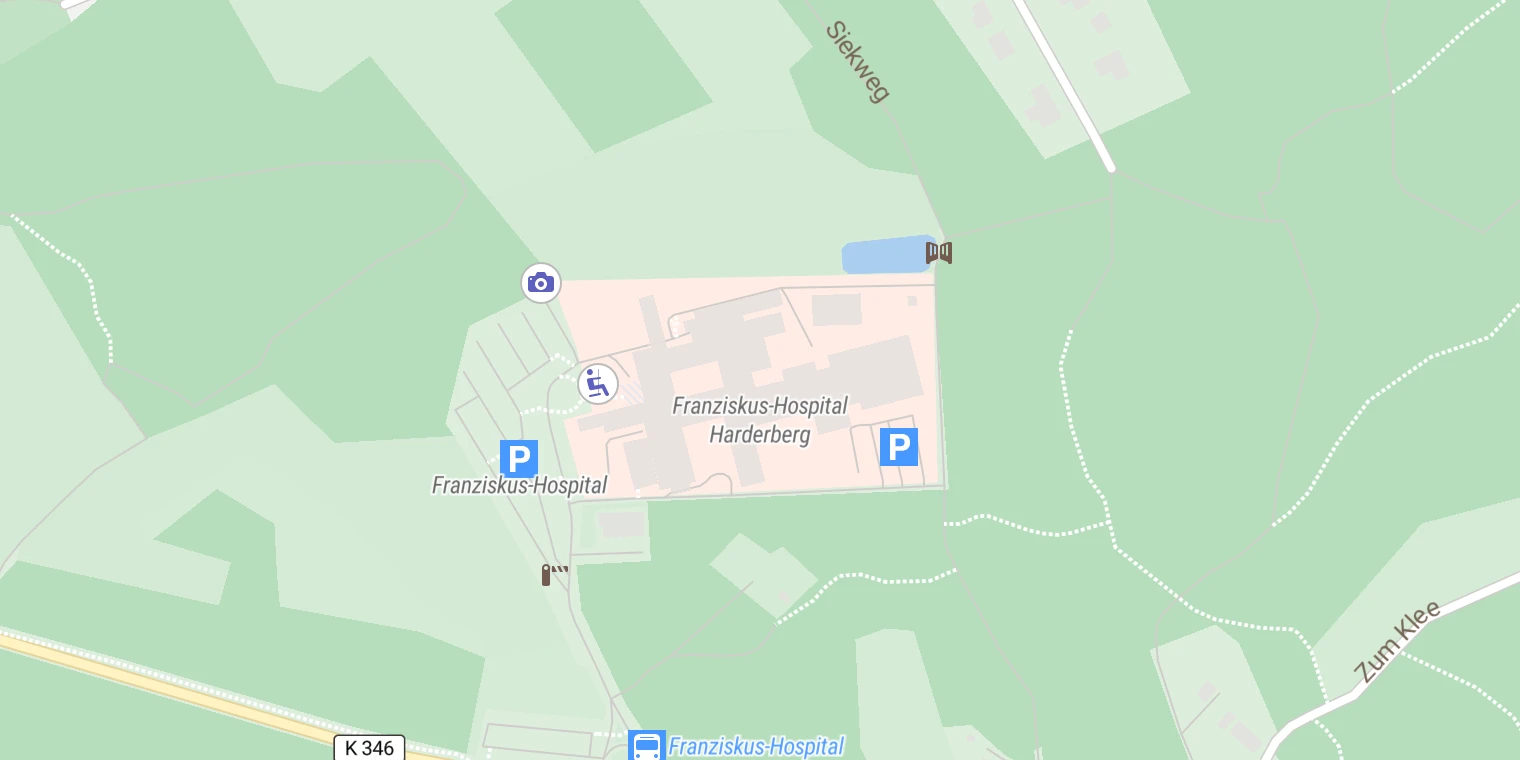 Kartenansicht Niels-Stensen-Kliniken Franziskus-Hospital Harderberg