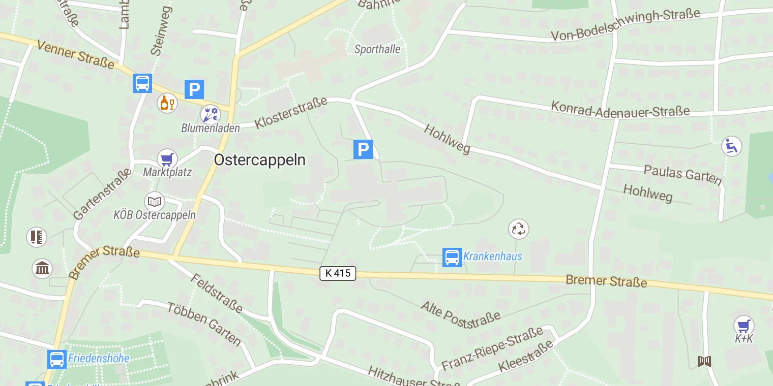 Kartenansicht Niels-Stensen-Kliniken Krankenhaus St. Raphael Ostercappeln