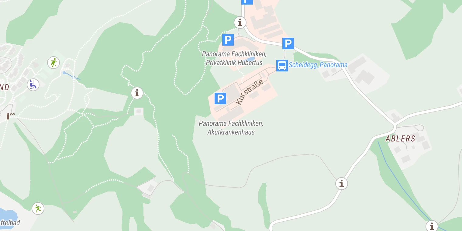 Kartenansicht Panorama Fachklinik Scheidegg